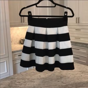 Black and white striped skirt